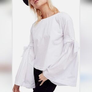 Free People -"So Obviously Yours" Cropped Bell Sleeve Top-Size Small